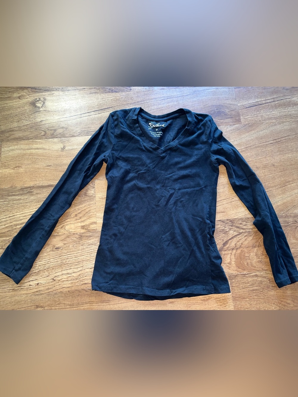 Juniors Black Long Sleeve Shirt splash size medium